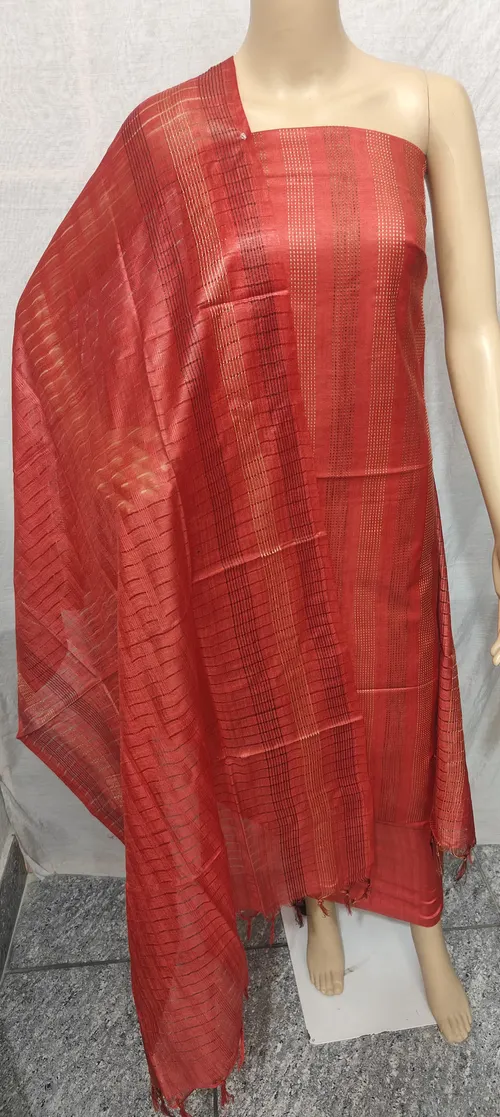 Royal Katan Silk Suit Piece – Handwoven Luxury in Every Thread